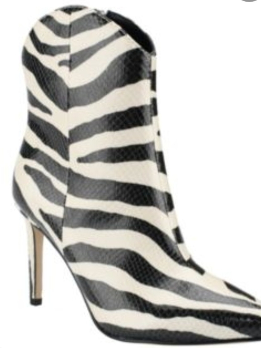 Marc Fisher "Ravati" Zebra Print Booties - Black & Cream